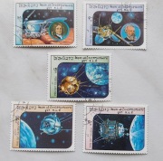 !!! LAOS  KOSMOS SATELITY 5szt... KOMPLETNA _SERIA...KASOWANE*!!!
