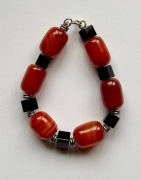 Bransoletka z kamieni naturalnych, srebrne zapięcie