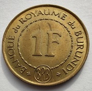 BURUNDI 1 Francs 1965 okołoMENNICZA 
