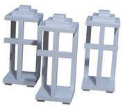 Lampiony drewniane białe z krzyżem zestaw trzech sztuk 