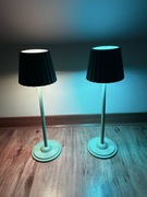 Komplet 2 lamp do salonu sypialni miętowe z plisowanym abażurem