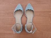 Baleriny Anna Field r. 44 miętowe z zapięciem, założone kilkukrotnie