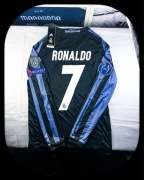 (M) RONALDO 7 REAL MADRYT 2016/17 LIGA MISTRZÓW RETRO LONG SLEEVE GRANATOWY
