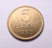 Rumunia 5 bani 1953 PIĘKNA! RZADKA w tym STANIE!