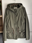 H&M L.O.G.G. khaki parka kurtka bawełniana z kapturem 36 casual street