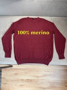 Sweter męski 100% wełna merynosów Dressmann, r. 2XL-idealny stan