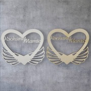 Skrzydełka z sercem i napisem „Kochanej Mamie” dzień mamy