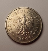 Moneta 1 zł z 2008 roku obiegowa 1zl złoty 2008r rok obiegowe RZADKA