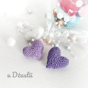 Mini serduszko szydełkowe serce do kartek-lawenda