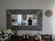 Lustro ozdobne, meble kolonialne, pełne drewno