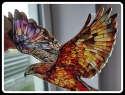 Nowy witraż witrażyk dekoracja okienna drapieżny ptak