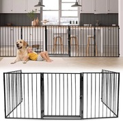 Kratka ochronna barierka do kominka z drzwiami 304 cm dla dzieci 