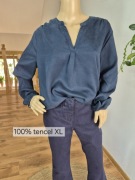 Granatowa koszula XL 100% tencel 