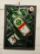 Obraz Broken Bottle Jägermeister  ozdoba prezent rękodzieło  żywica whisky 