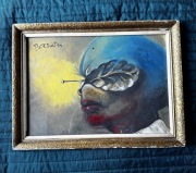 Kobieta z liściem. W stylu Beksińskiego 