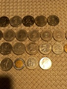 Zestaw monet  PRL 2 zł,20zl Marceli  i kilka zagranicznych 500lirow i inne