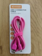 Różowy Kabel Do Ładowania I Przesyłania Danych Usb-A Do Usb-C 1,5m Hykker