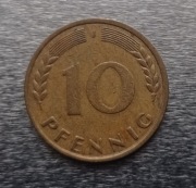 Wyprzedaż Kolekcji  = =  10 fenigów 1950r  = Niemcy = " J " = = Rzadka =