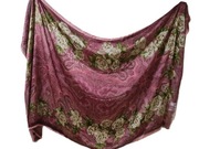 Szal chusta 100% jedwab silk mega duży róż kwiaty