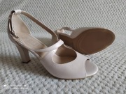 Sandały ślubne na obcasie Kotyl perłowy róż