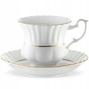 Filiżanka ze spodkiem odlewana- komplet, Chodzież Iwona Złota Linia 