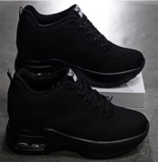 Buty czarne sneakersy ukryty koturn 36