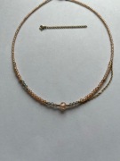 Naszyjnik z Brzoskwiniowego Spinelu oraz Cyrkoni i Kwarcu Dymnego -Handmade