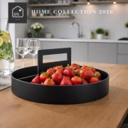 Nowoczesna taca do serwowania 30 cm, czarny mat