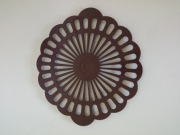 Talerz na ciasto stojak Vintage lata 70 brązowy plastik