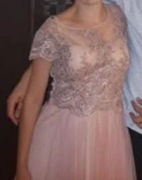 Piękna,sukienka, rozm 36, koronka, siateczka, tiul, pudrowy róż 