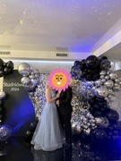 Sukienka studniówkowa tiulowa maxi – błękitna