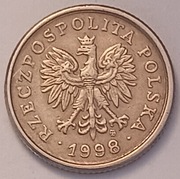 20 gr groszy 1998 r. podwójny rant tylko na awersie