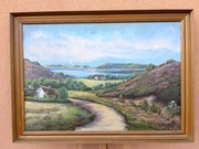 STARY DUŻY OBRAZ OLEJNY PŁÓTNO  sygnowany 