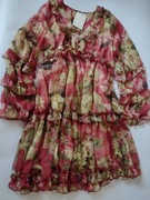 Suknia odcień burgund z kwiatami ,,Last Queen" Paris roz. L/XL