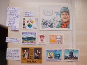 8szt. znaczki Fi 2993 Blok 136 , 3020 , 3029 , 3035 Polska 1988r. czyste **