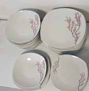 zestaw obiadowy polski Cherry Blosson Kwiat wisni 18 osób 