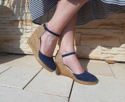 Hiszpańskie espadryle na koturnie handmade