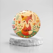 Urocza przypinka z liskiem na torbę lub kurtkę