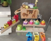 Drewniane zabawki logiczne i sprawnościowe