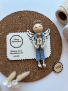 Magnes Komunia z Aniołkiem | Podziękowanie dla Gości | Pamiątka Komunii 