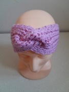 Opaska na uszy handmade ciepła turban różowa 