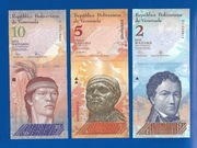 Wenezuela - zestaw 25 banknotów od 2 do 100 000 Bolivares UNC