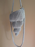 Niezwykla torebka muszla w kolorze srebrnym, super prezent