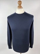 Sweter Dressmann S prima cotton granatowy cienki klasyczny Basic casual