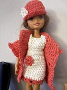 Ręcznie robiony zestaw na szydełku dla lalki Barbie Dream Besties