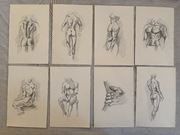 Akt męski – szkice artystyczne zestaw 8 rysunków A5