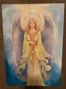 Anioł obraz na desce rękodzieło