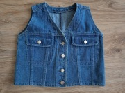 Kamizelka jeansowa dziecięca rozm 110/116