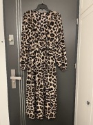 Shein sukienka maxi modny wzór panterka cetki hit roz.42/44