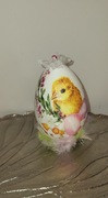 Duże 12 cm jajko wielkanocne decoupage, rękodzieło
